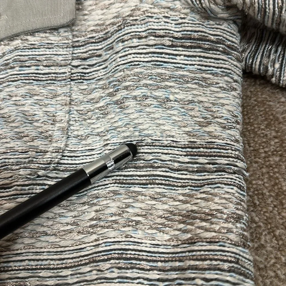 ARMANI COLLEZIONI Gray Striped Knit Button Front Blazer/Jacket Women Size 12